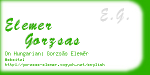 elemer gorzsas business card
