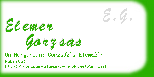 elemer gorzsas business card